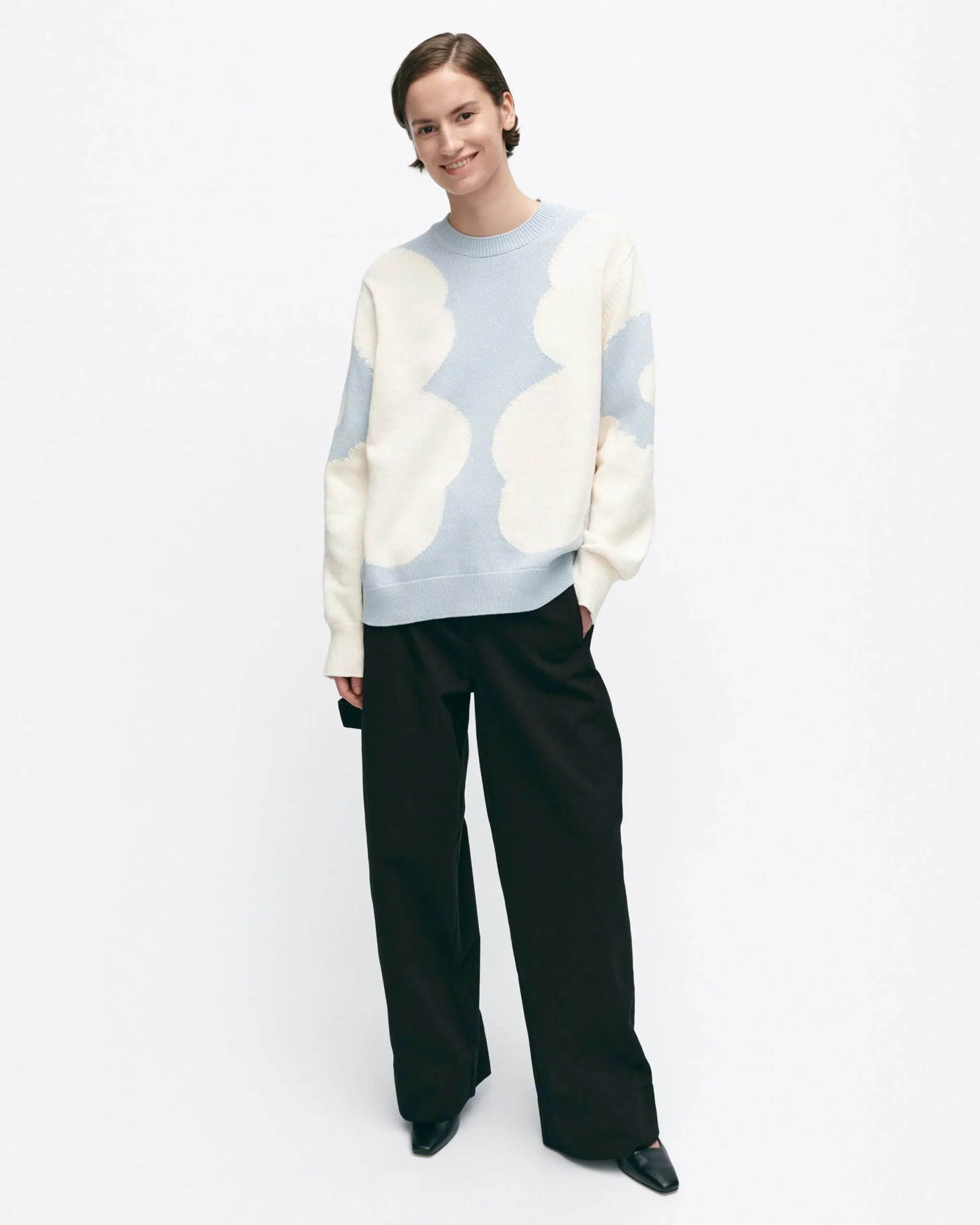 Vaatteet Marimekko Arkki Heijastus Unikko Puuvillaneulepusero