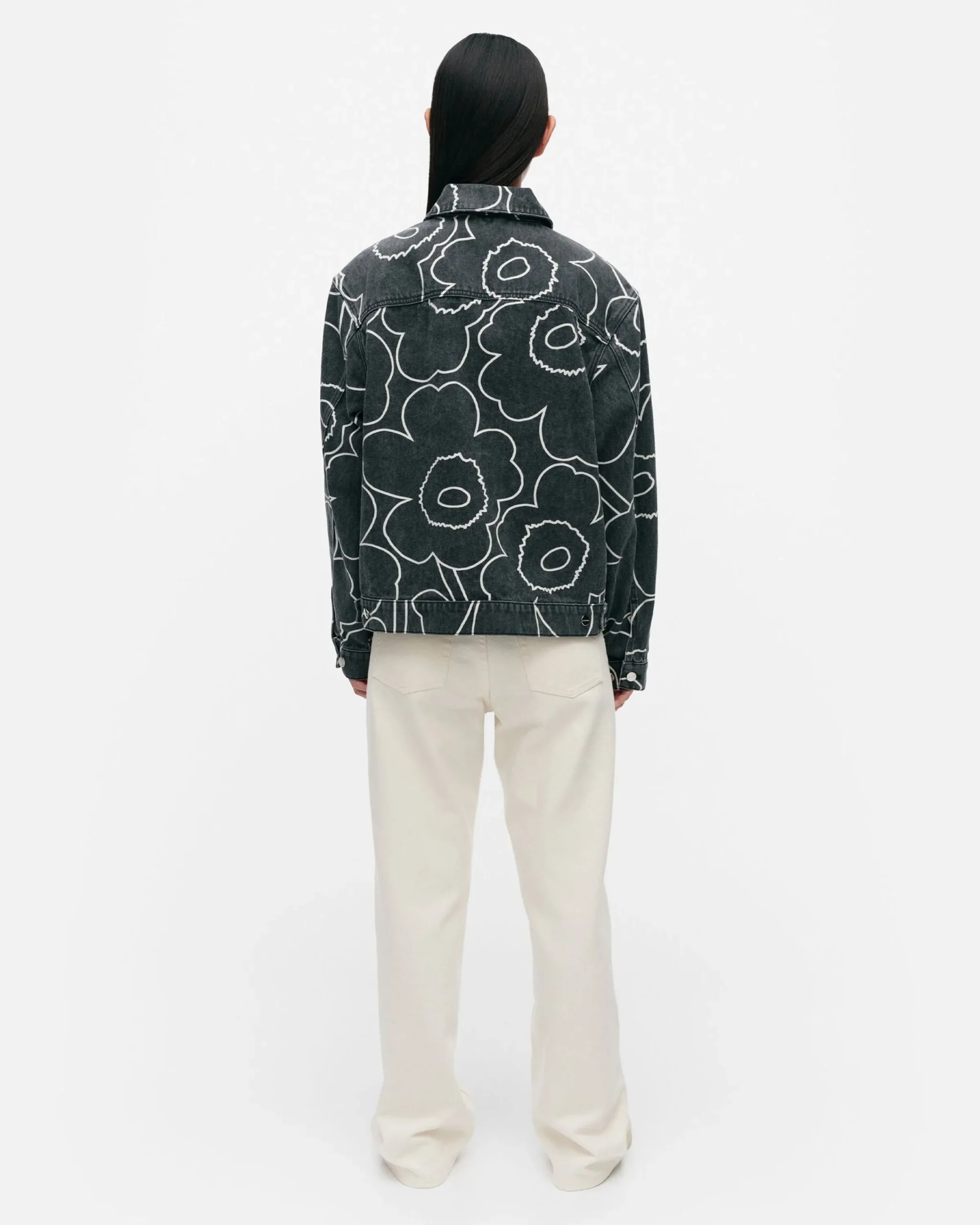 Vaatteet Marimekko Kioski Ystu00E4Vyys Pieni Piirto Unikko 2 Farkkutakki