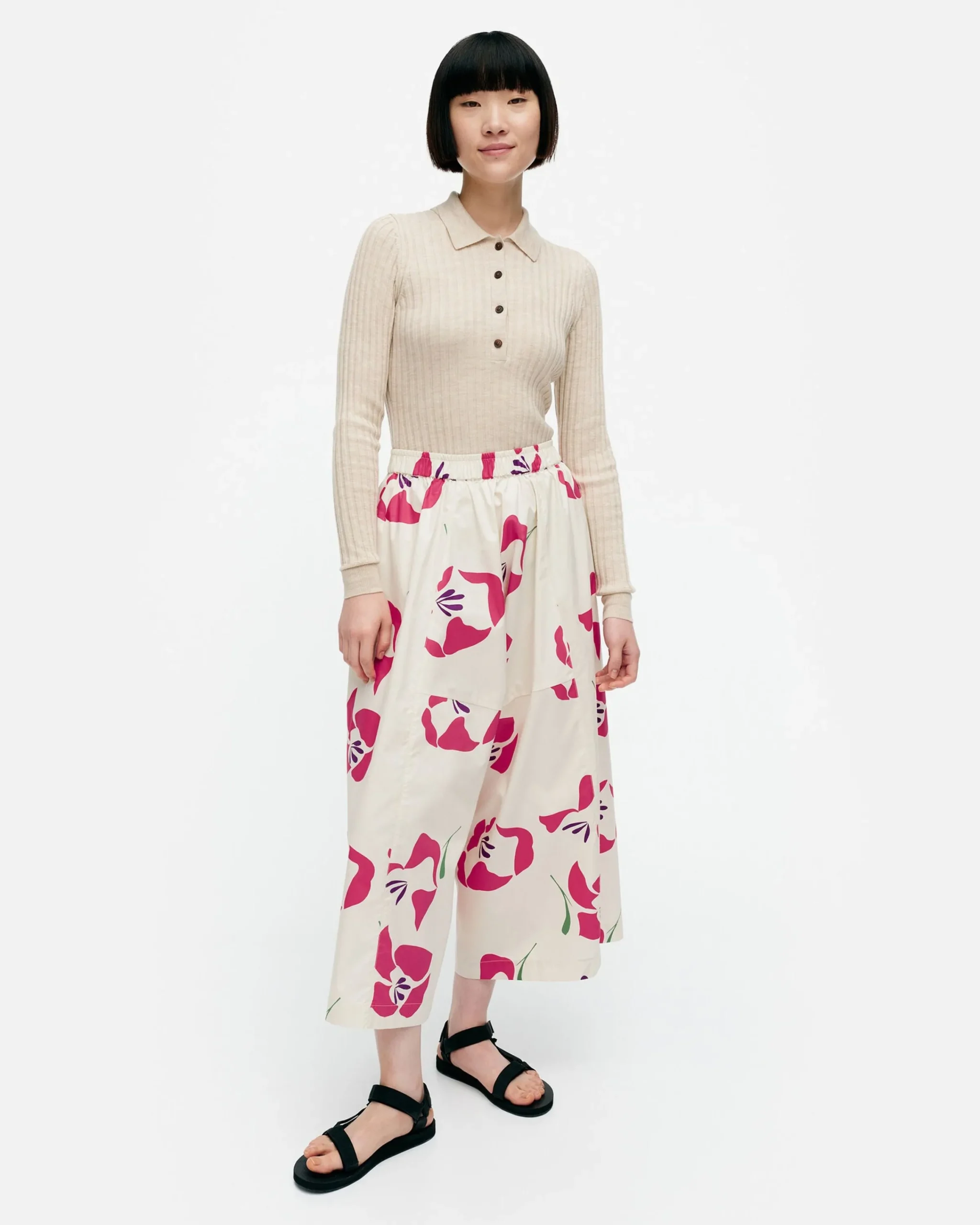 Vaatteet Marimekko Kressida Helakka Puuvillapopliinihousuhame