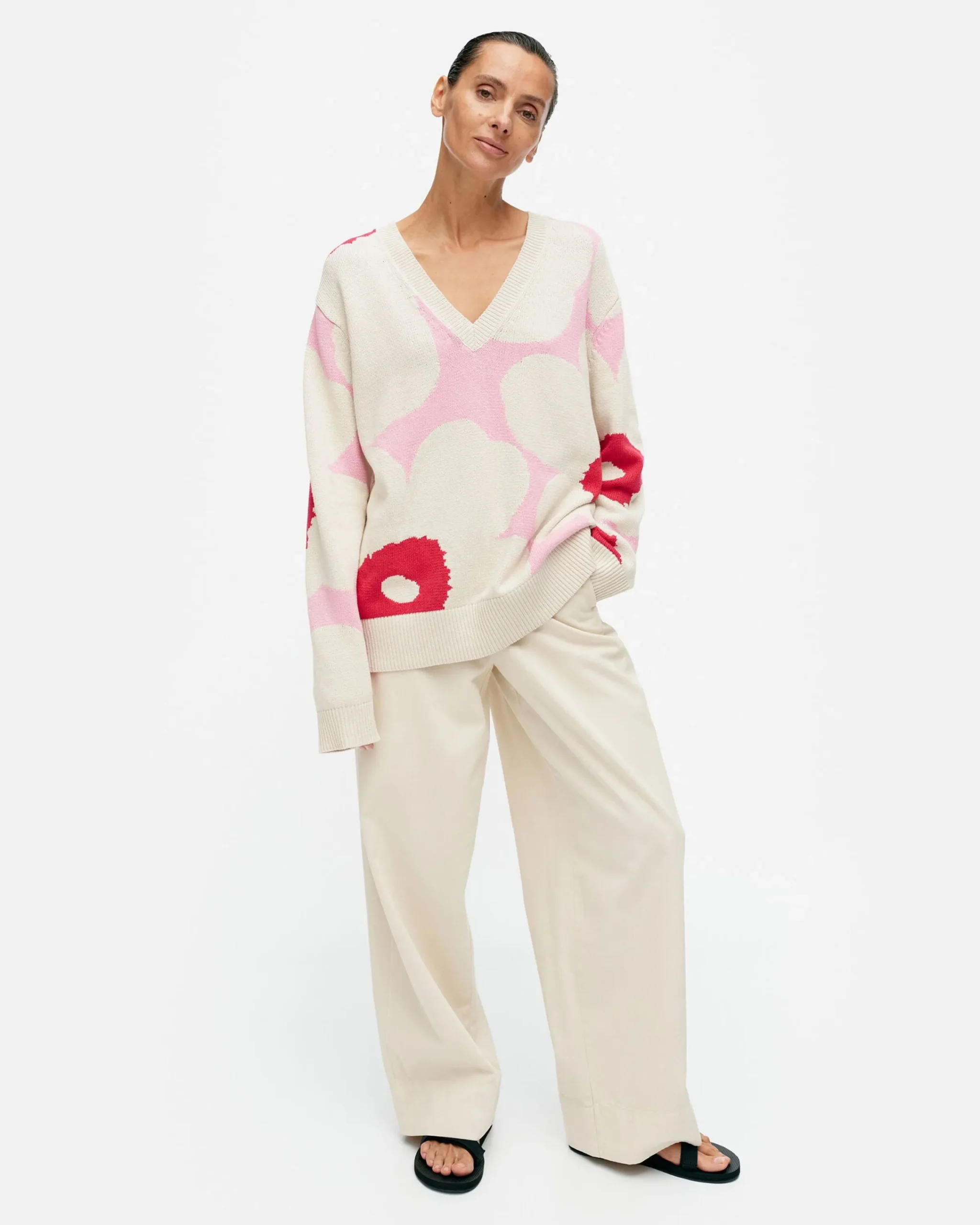 Vaatteet Marimekko Pu00E4Ivu00E4 Unikko Puuvillaneulepusero