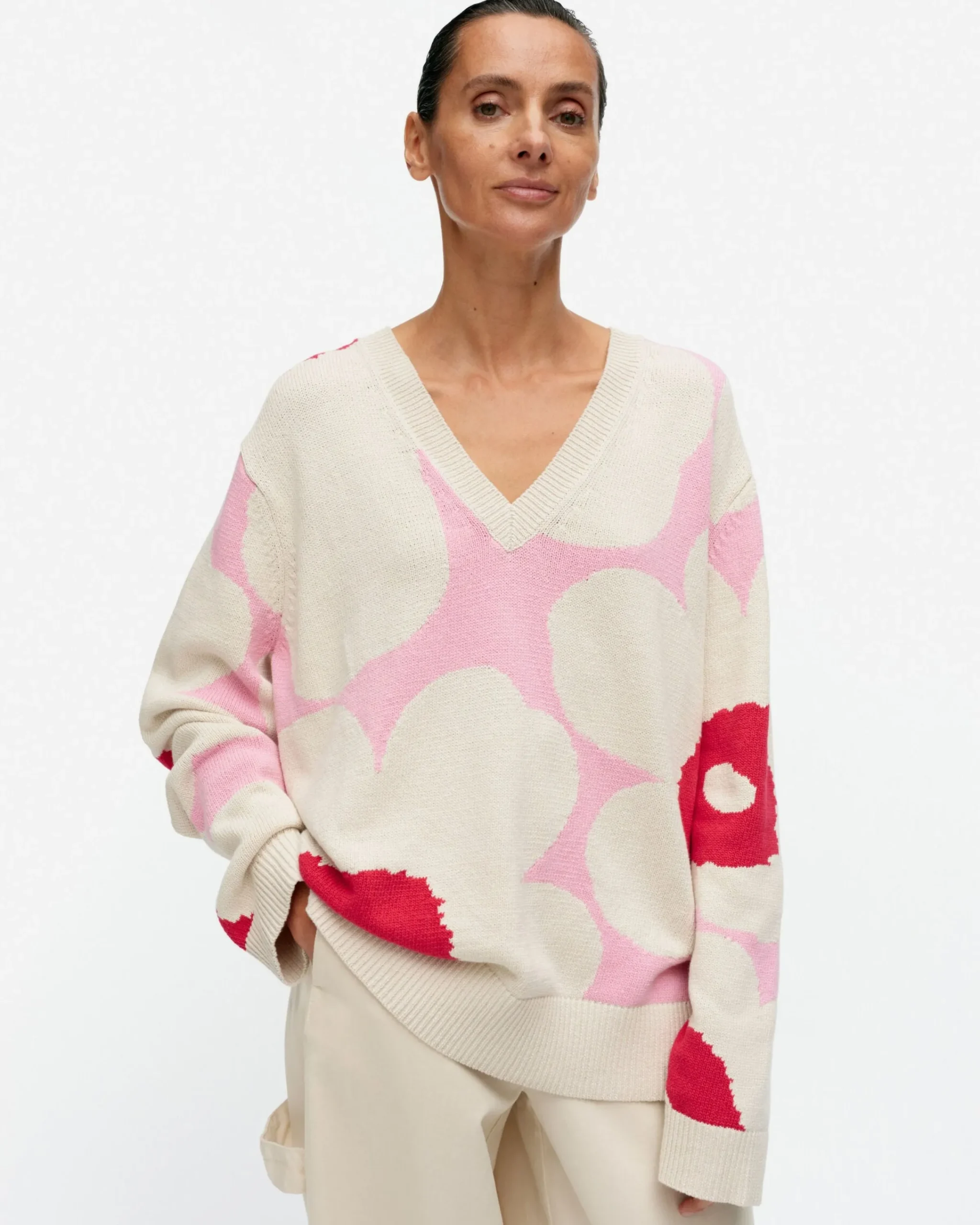 Vaatteet Marimekko Pu00E4Ivu00E4 Unikko Puuvillaneulepusero
